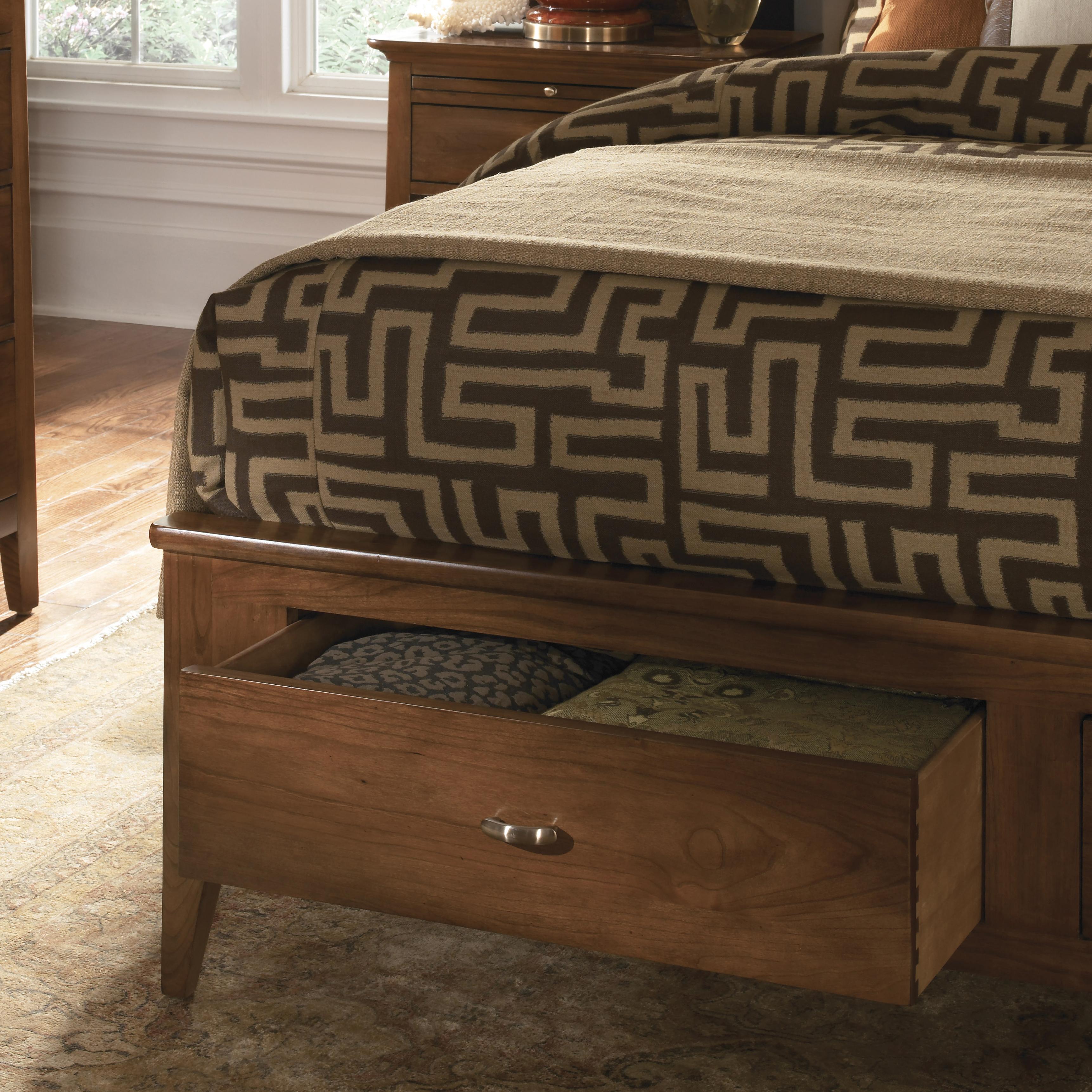 Kincaid Furniture Cherry Park King Platform Storage Bed with Sleigh